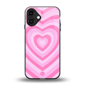 y2k pink hearts aesthetic back phone cover | glass case for iphone 16 plus