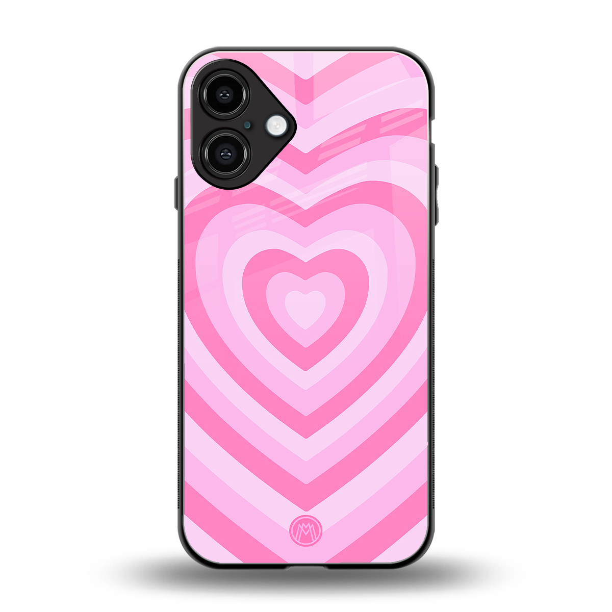 y2k pink hearts aesthetic back phone cover | glass case for iphone 16 plus