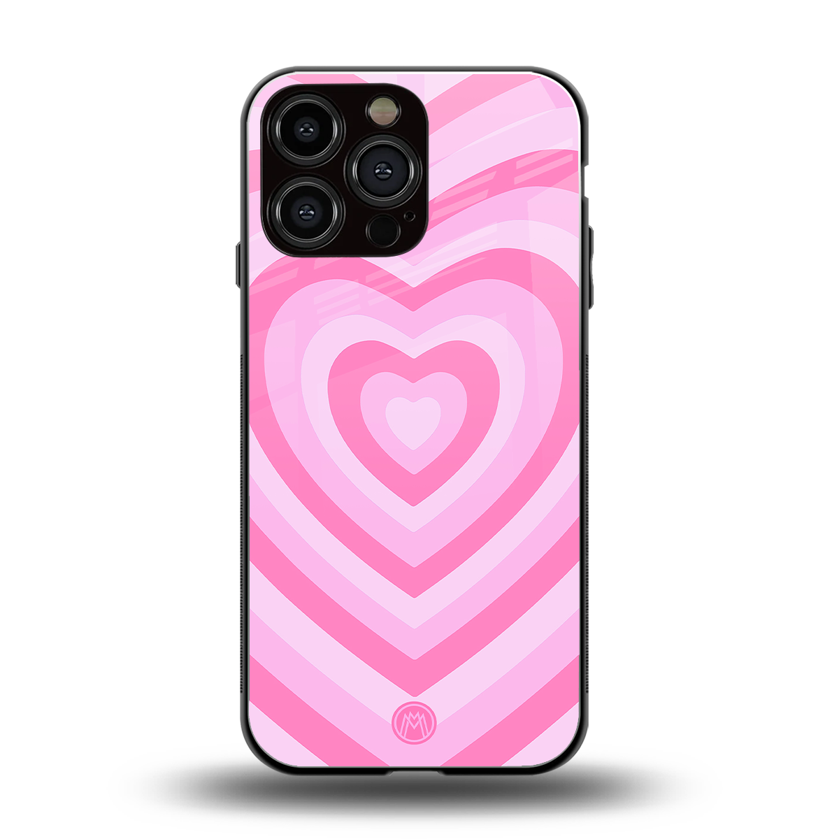 y2k pink hearts aesthetic back phone cover | glass case for iphone 16 pro max