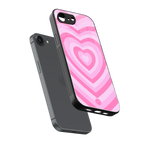 y2k pink hearts aesthetic back phone cover | glass case for iphone 16e