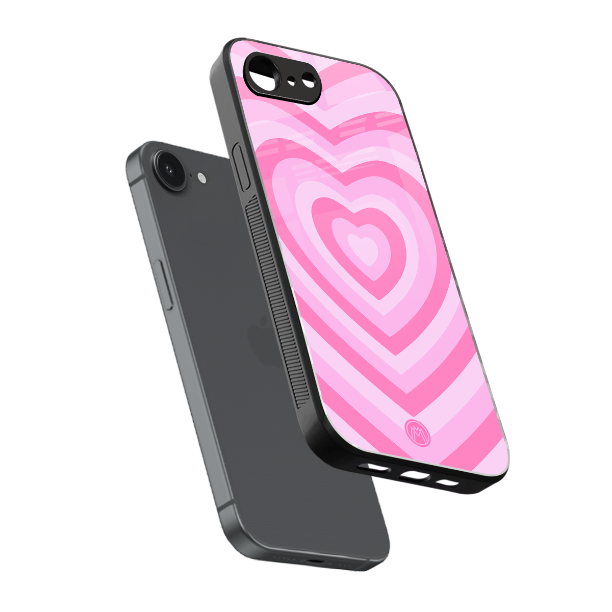 y2k pink hearts aesthetic back phone cover | glass case for iphone 16e