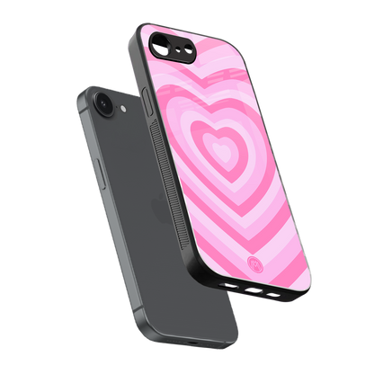 y2k pink hearts aesthetic back phone cover | glass case for iphone 16e