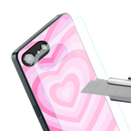 y2k pink hearts aesthetic back phone cover | glass case for iphone 16e