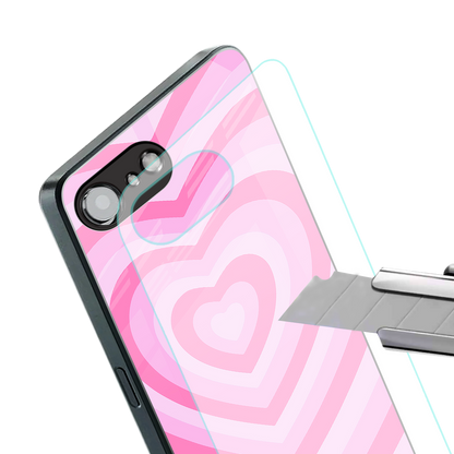 y2k pink hearts aesthetic back phone cover | glass case for iphone 16e