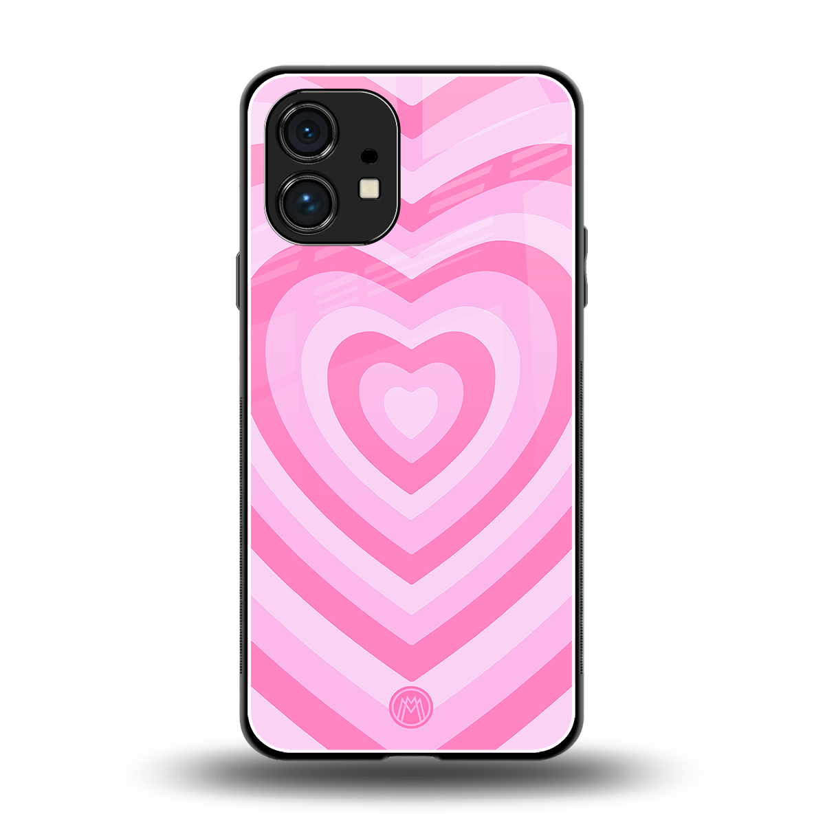 y2k pink hearts aesthetic back phone cover | glass case for nothing phone 1