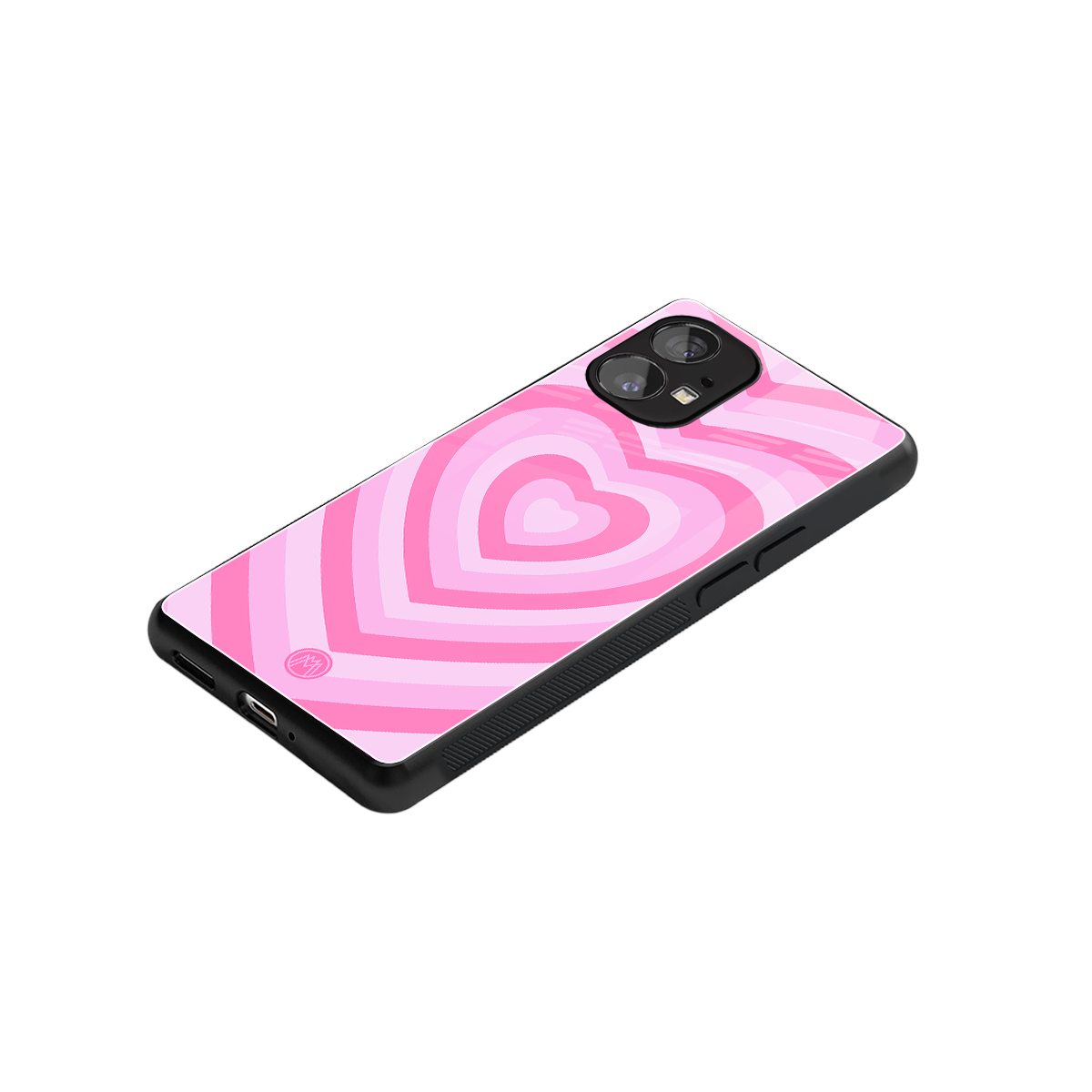y2k pink hearts aesthetic back phone cover | glass case for nothing phone 1