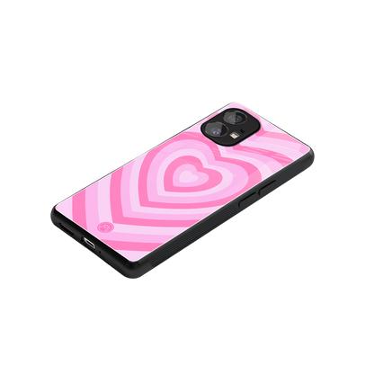 y2k pink hearts aesthetic back phone cover | glass case for nothing phone 1