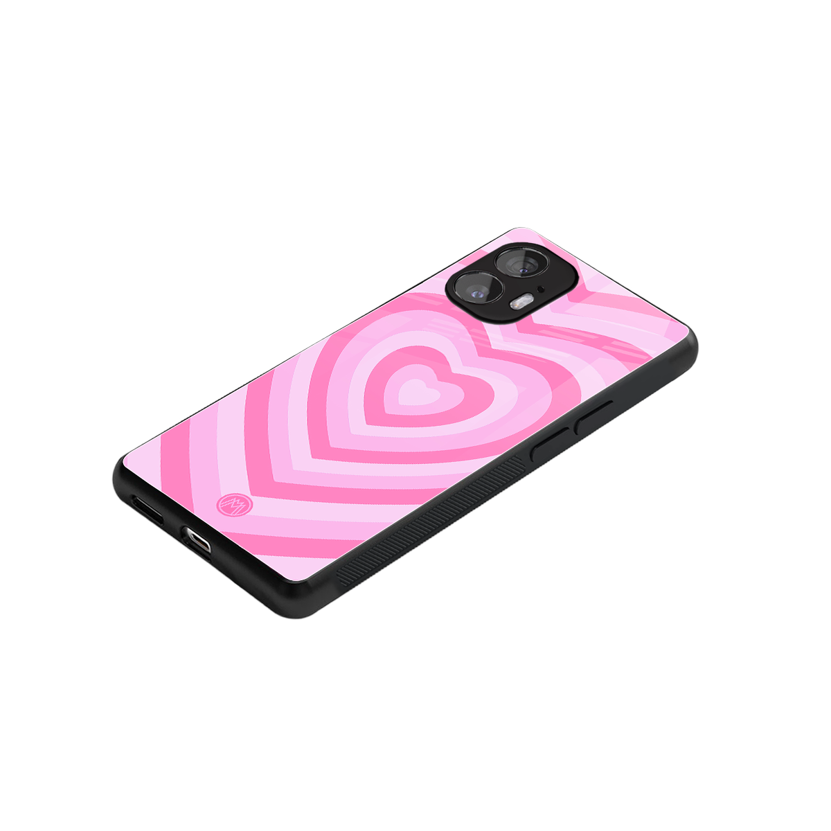 y2k pink hearts aesthetic back phone cover | glass case for nothing phone 2