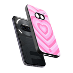 y2k pink hearts aesthetic back phone cover | glass case for nothing phone 2a