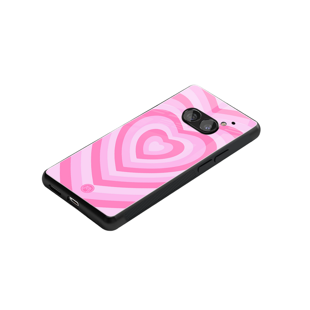 y2k pink hearts aesthetic back phone cover | glass case for nothing phone 2a