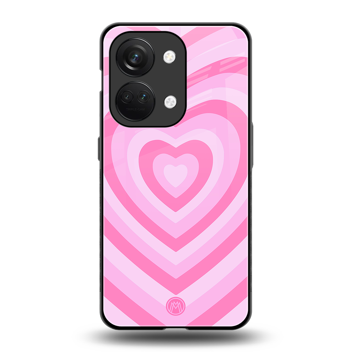 y2k pink hearts aesthetic back phone cover | glass case for oneplus nord 3