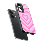 y2k pink hearts aesthetic back phone cover | glass case for oneplus nord 3