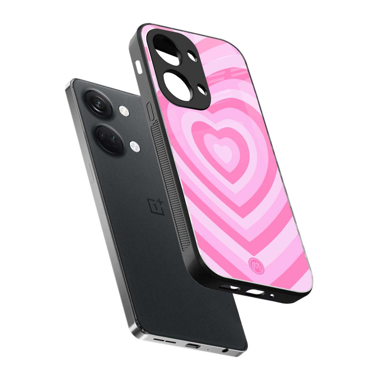 y2k pink hearts aesthetic back phone cover | glass case for oneplus nord 3