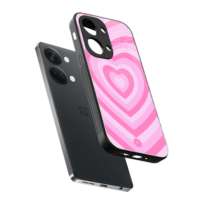 y2k pink hearts aesthetic back phone cover | glass case for oneplus nord 3