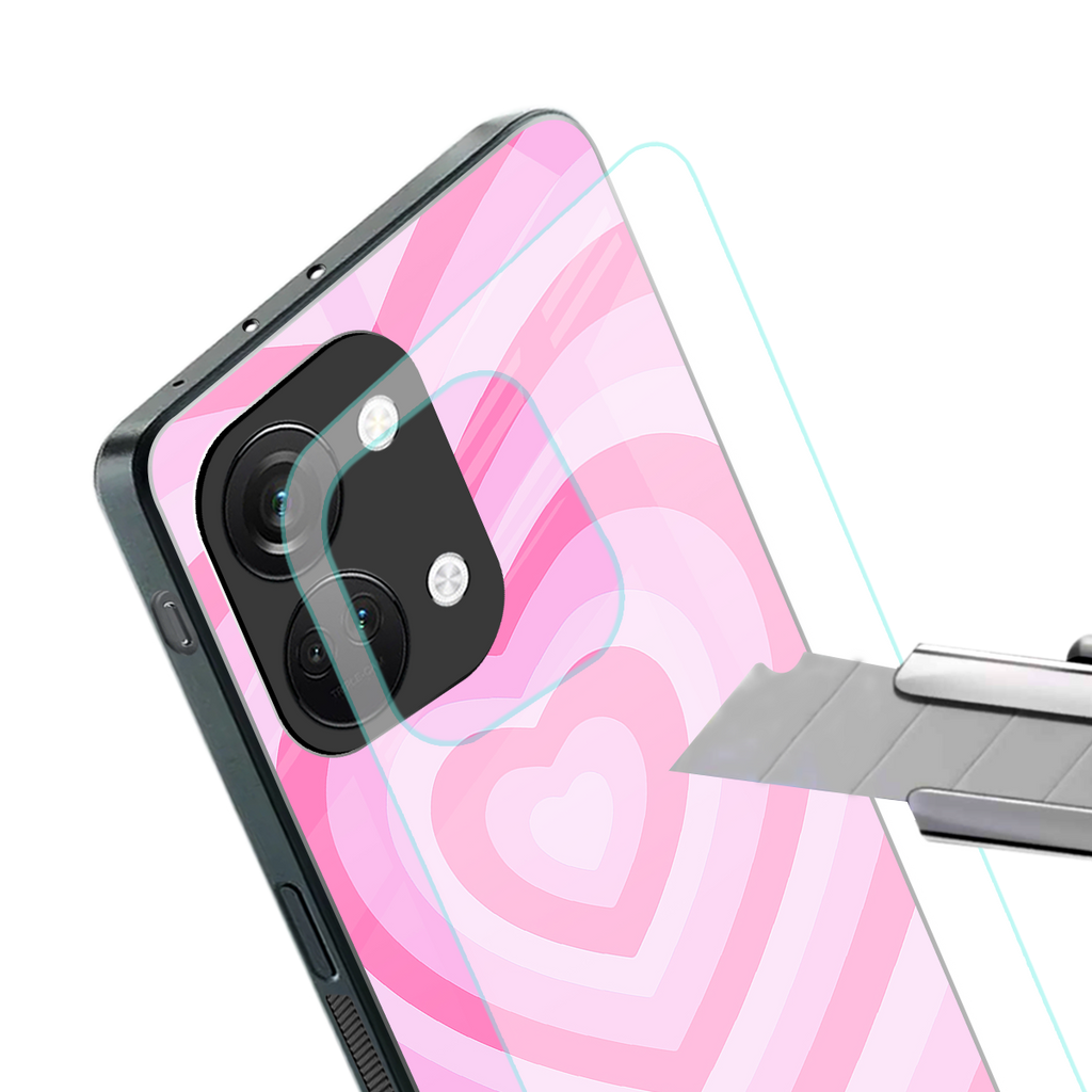 y2k pink hearts aesthetic back phone cover | glass case for oneplus nord 3