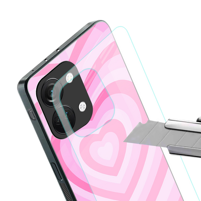 y2k pink hearts aesthetic back phone cover | glass case for oneplus nord 3