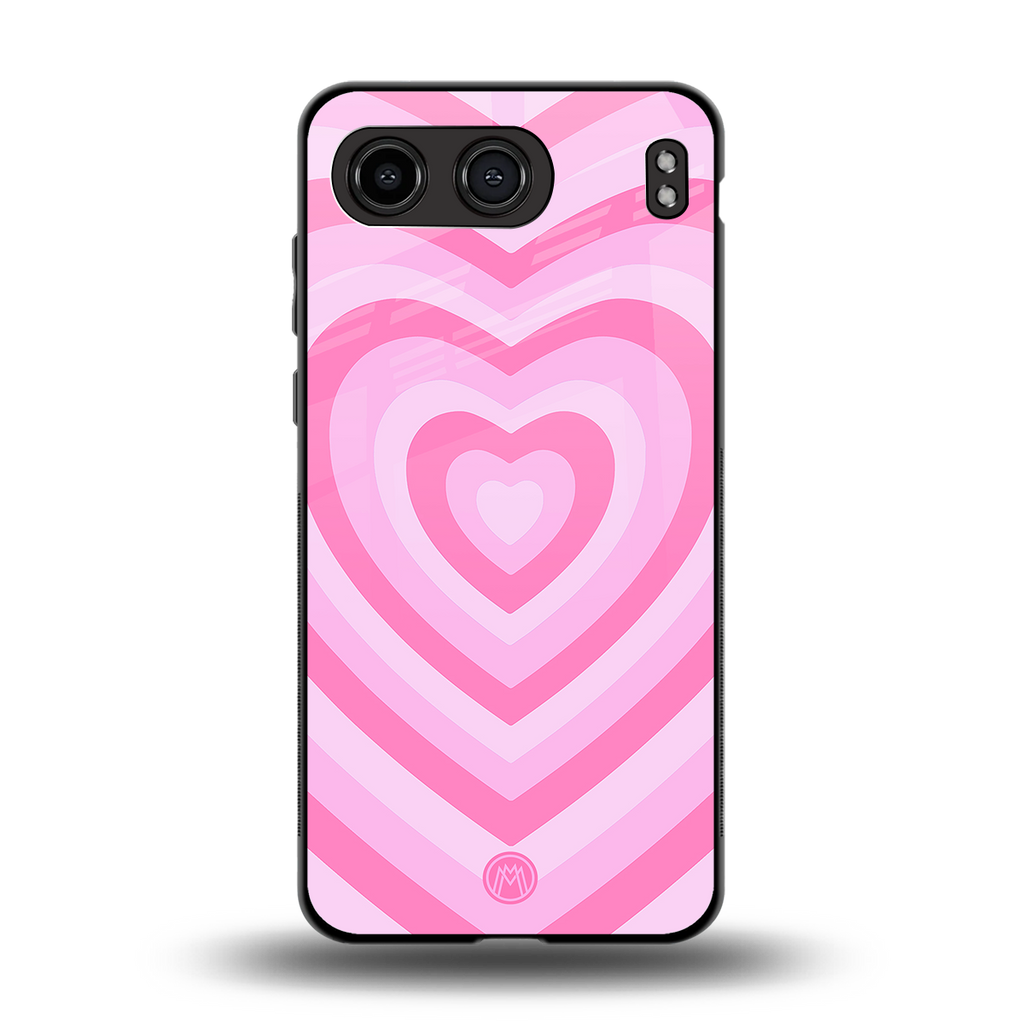 y2k pink hearts aesthetic back phone cover | glass case for oneplus nord 4