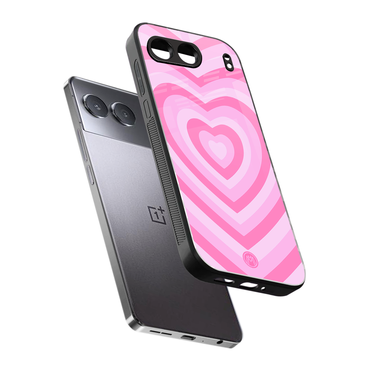 y2k pink hearts aesthetic back phone cover | glass case for oneplus nord 4