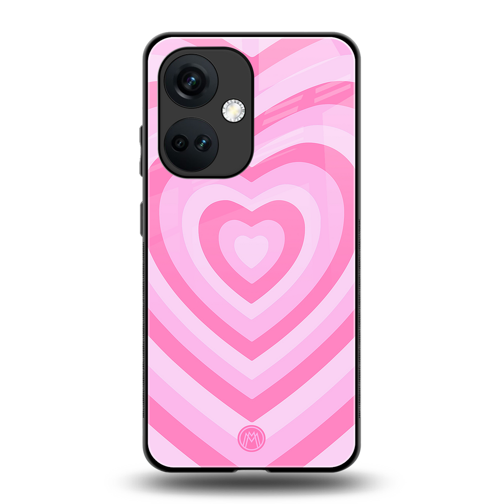 y2k pink hearts aesthetic back phone cover | glass case for oneplus nord ce 3