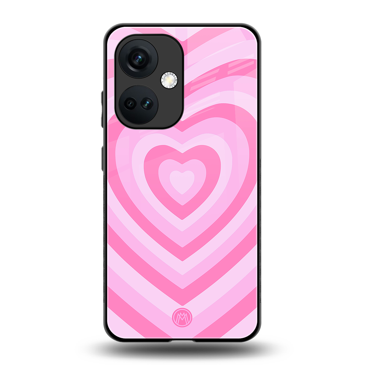 y2k pink hearts aesthetic back phone cover | glass case for oneplus nord ce 3