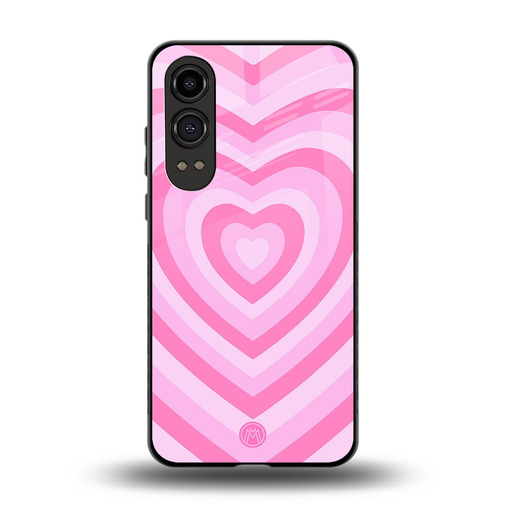 y2k pink hearts aesthetic back phone cover | glass case for oneplus nord ce 4 lite