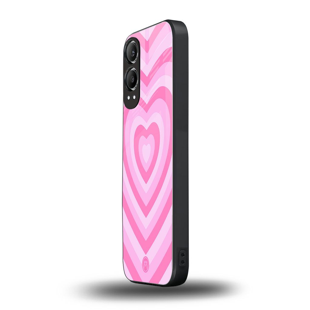 y2k pink hearts aesthetic back phone cover | glass case for oneplus nord ce 4 lite