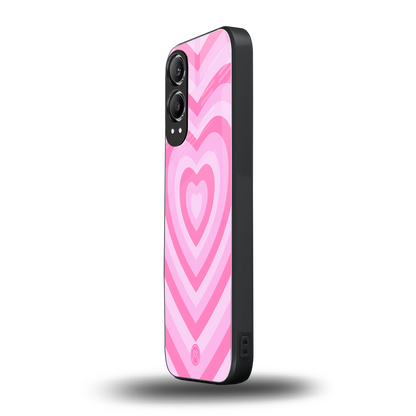 y2k pink hearts aesthetic back phone cover | glass case for oneplus nord ce 4 lite