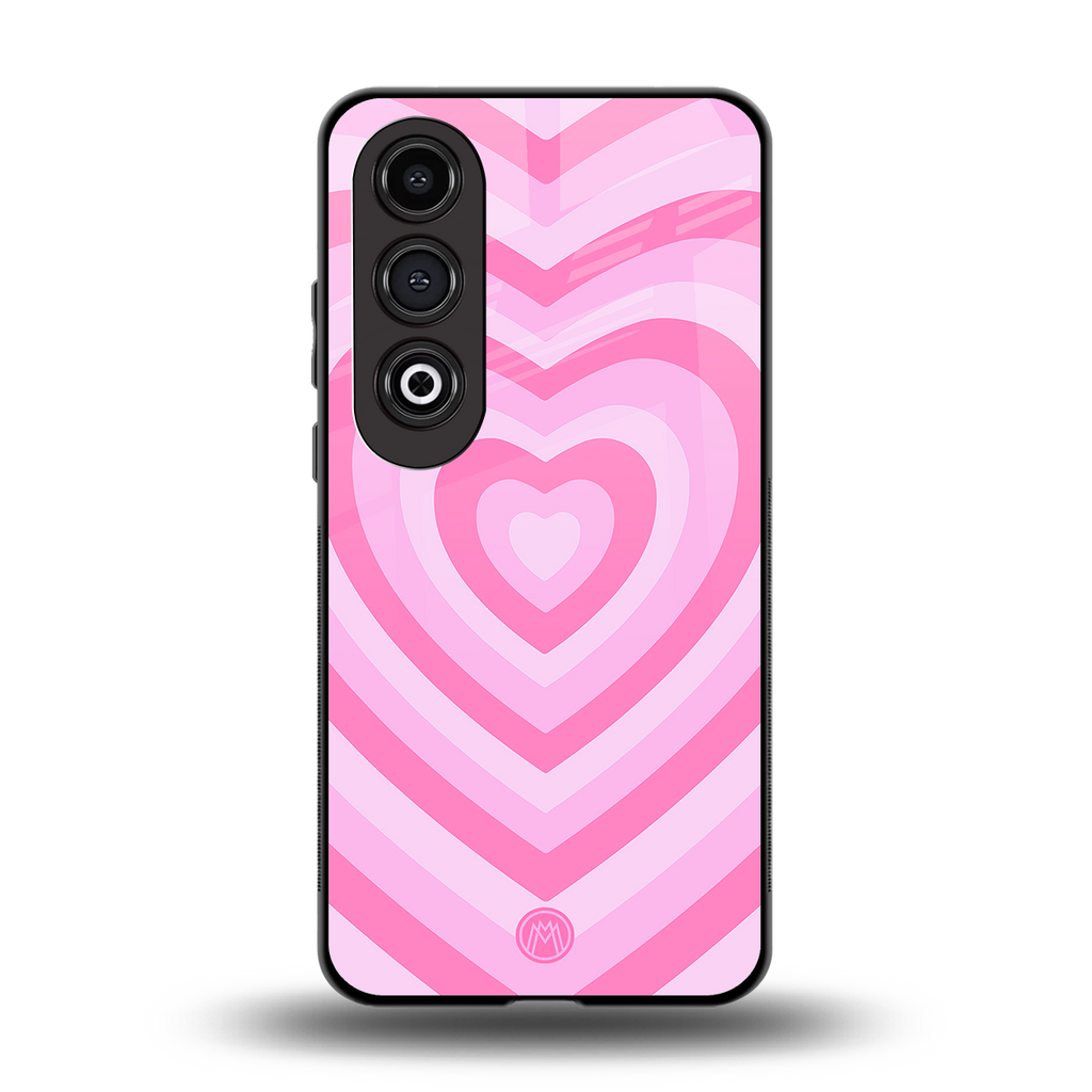 y2k pink hearts aesthetic back phone cover | glass case for oneplus nord ce 4