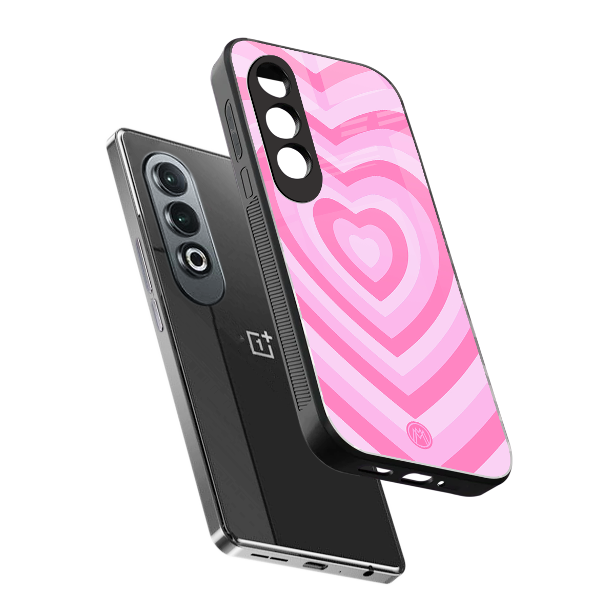 y2k pink hearts aesthetic back phone cover | glass case for oneplus nord ce 4