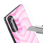 y2k pink hearts aesthetic back phone cover | glass case for oneplus nord ce 4