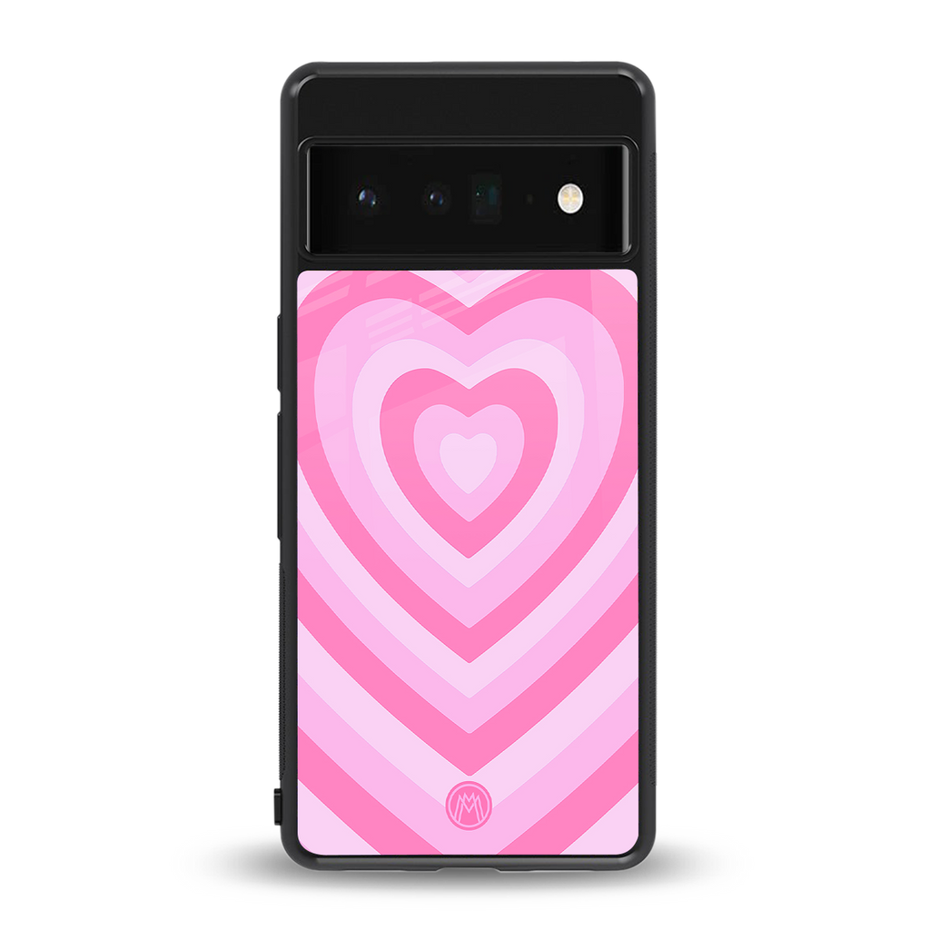 y2k pink hearts aesthetic back phone cover | glass case for google pixel 6 pro