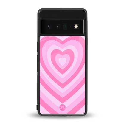 y2k pink hearts aesthetic back phone cover | glass case for google pixel 6 pro