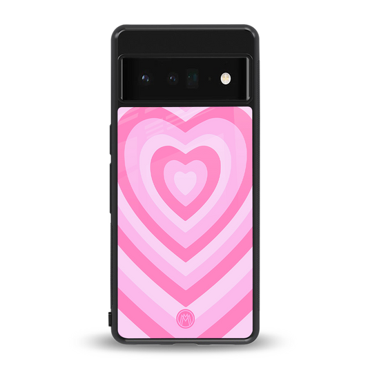 y2k pink hearts aesthetic back phone cover | glass case for google pixel 6 pro