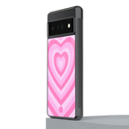 y2k pink hearts aesthetic back phone cover | glass case for google pixel 6 pro
