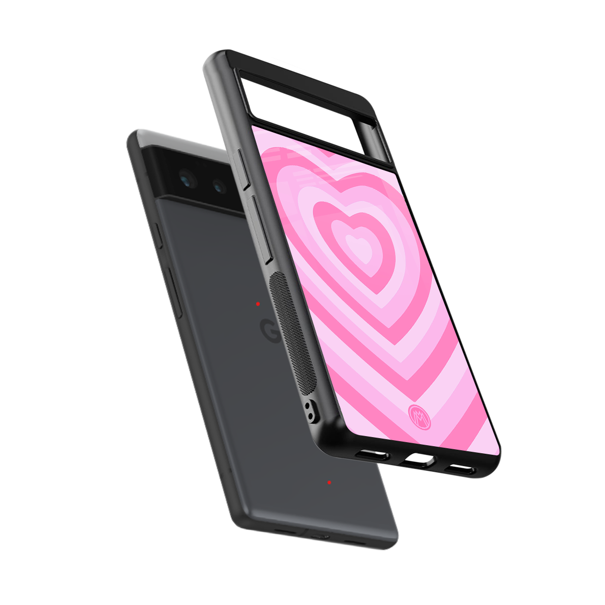 y2k pink hearts aesthetic back phone cover | glass case for google pixel 6