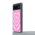 y2k pink hearts aesthetic back phone cover | glass case for google pixel 6