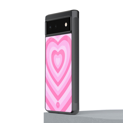 y2k pink hearts aesthetic back phone cover | glass case for Google Pixel 6A