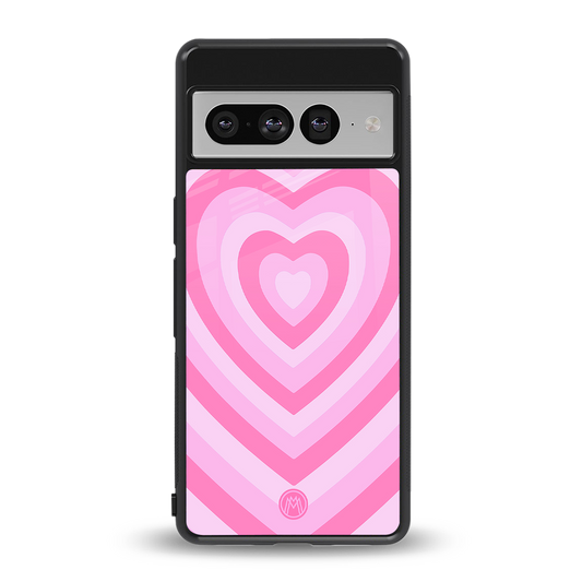 y2k pink hearts aesthetic back phone cover | glass case for google pixel 7 pro