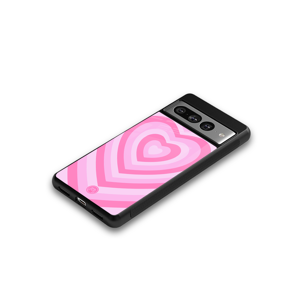 y2k pink hearts aesthetic back phone cover | glass case for google pixel 7 pro