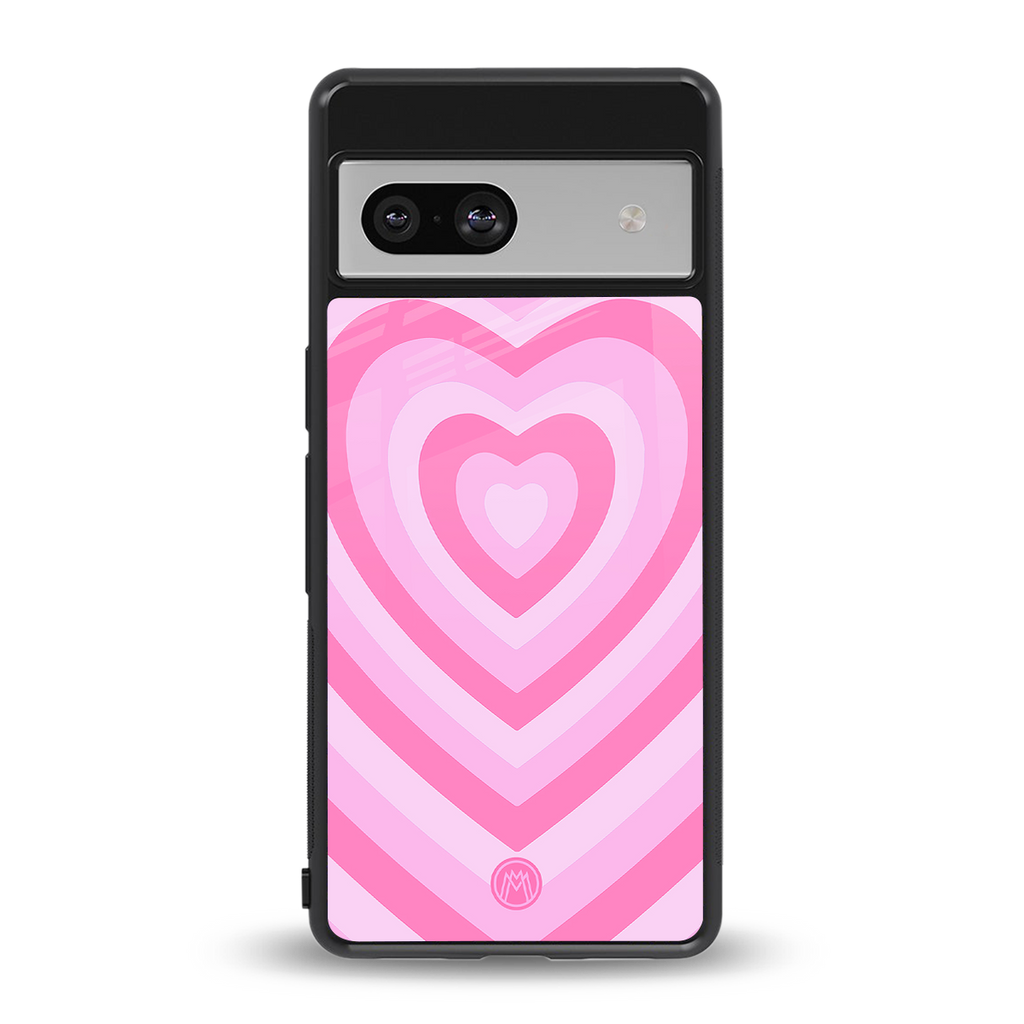 y2k pink hearts aesthetic back phone cover | glass case for Google Pixel 7
