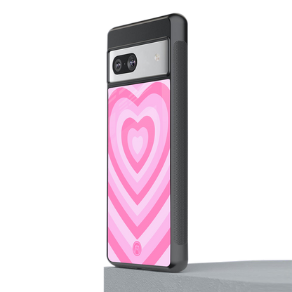 y2k pink hearts aesthetic back phone cover | glass case for Google Pixel 7A