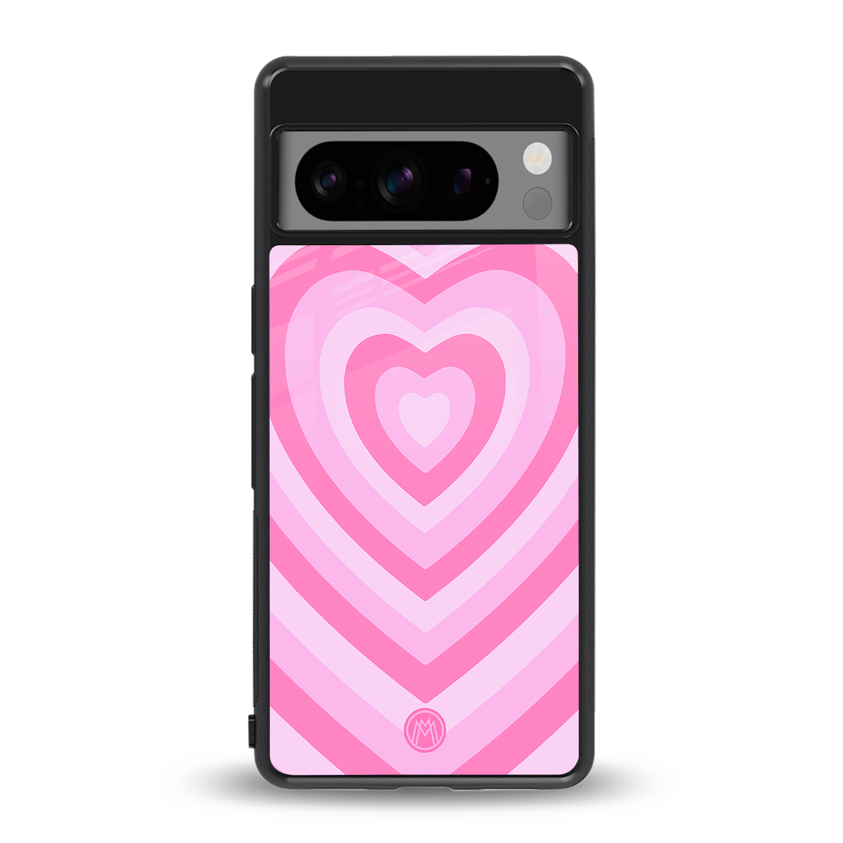 y2k pink hearts aesthetic back phone cover | glass case for google pixel 8 pro