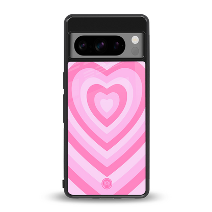 y2k pink hearts aesthetic back phone cover | glass case for google pixel 8 pro