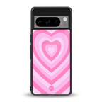 y2k pink hearts aesthetic back phone cover | glass case for google pixel 8 pro