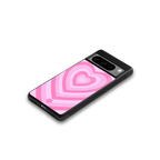 y2k pink hearts aesthetic back phone cover | glass case for google pixel 8 pro