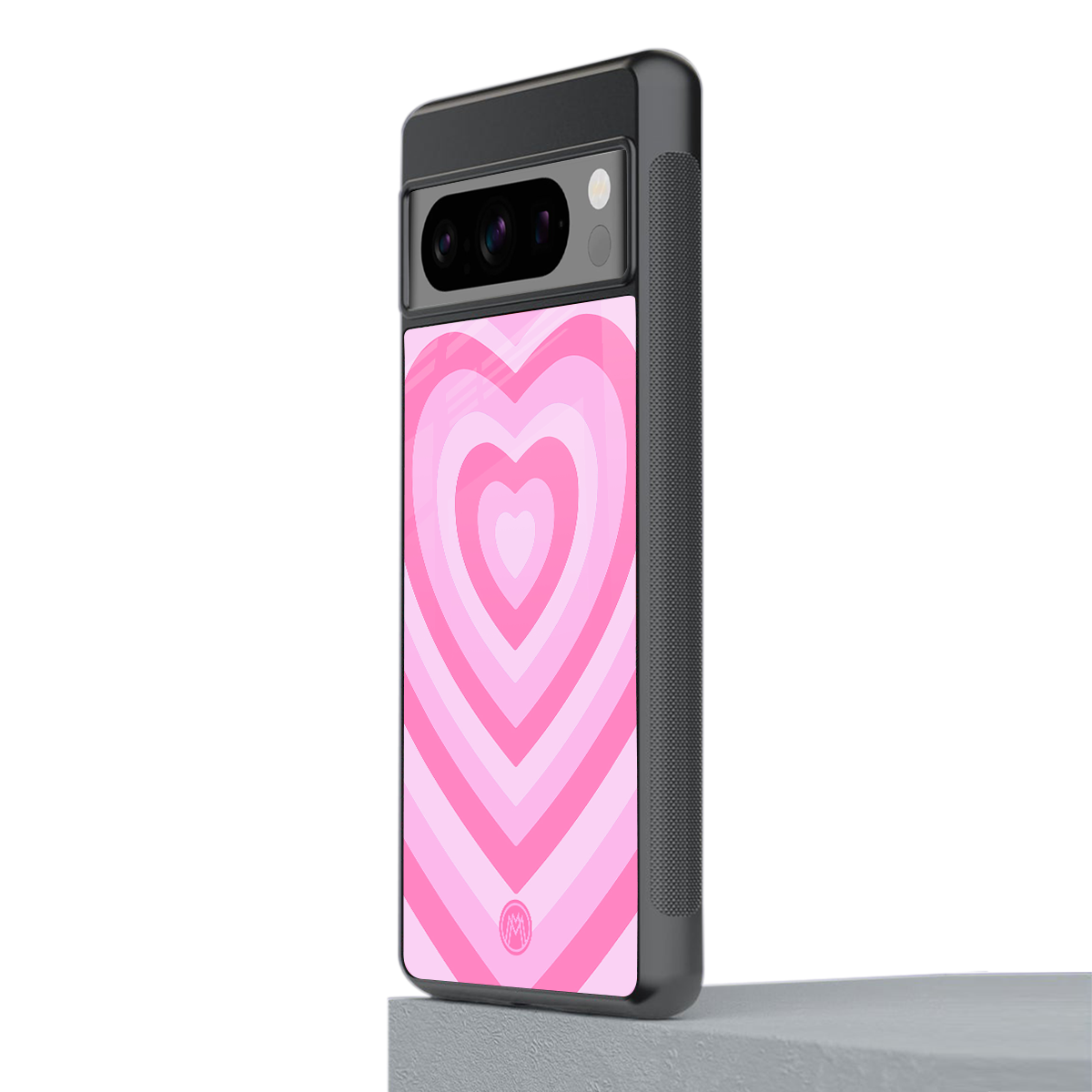 y2k pink hearts aesthetic back phone cover | glass case for google pixel 8 pro