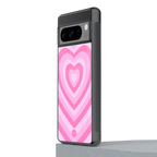 y2k pink hearts aesthetic back phone cover | glass case for google pixel 8 pro