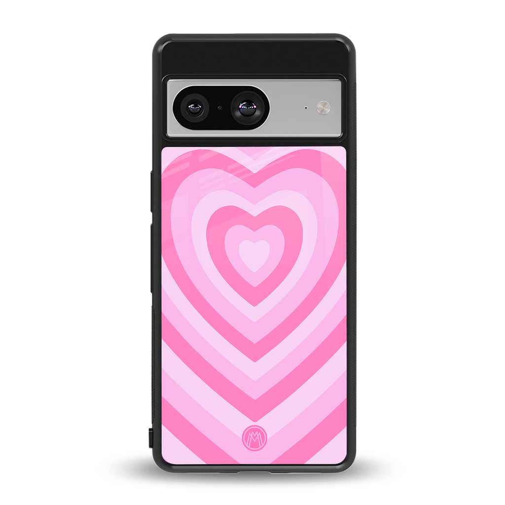 y2k pink hearts aesthetic back phone cover | glass case for Google Pixel 8
