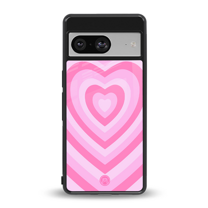 y2k pink hearts aesthetic back phone cover | glass case for Google Pixel 8
