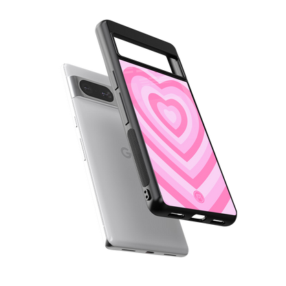 y2k pink hearts aesthetic back phone cover | glass case for Google Pixel 8